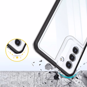 Clear 3in1 suojakuori Samsung Galaxy S23:lle silikoninen kuori kehyksellä musta