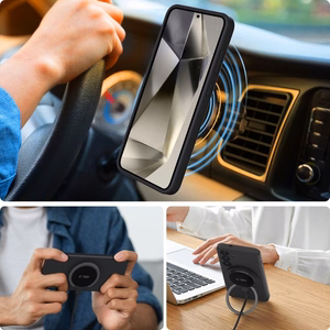 Tech-Protect Liquid Silikoninen MagSafe Suojakuori Samsung Galaxy S25 Edge:lle - musta