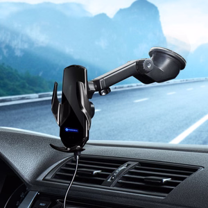 Wireless car phone holder automatic Forcell F-Grip HS1 Qi 15W windshield / air vent black