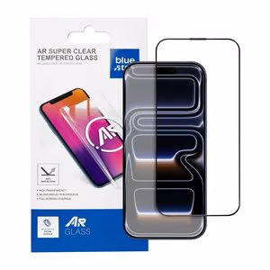 Tempered glass for iPhone 13 PRO / 14 Blue Star 5D AR black