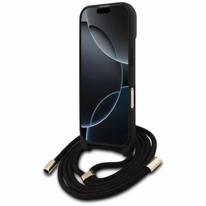 Alkuperäinen Guess 4G Big Logo suojakuori olkahihnalla iPhone 17 ruskea