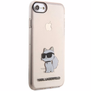 Karl Lagerfeld KLHCI8HNCHTCP vaaleanpunainen kova suojakuori iPhone 7/8/ SE 2020 / SE 2022 Ikonik Choupette
