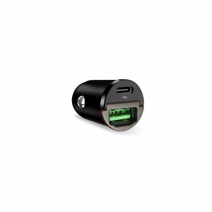 Puro Mini 30W Power Delivery USB-C USB-A autolaturi - musta