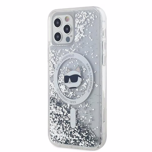Karl Lagerfeld Liquid Glitter Choupette Head MagSafe suojakuori iPhone 12 / 12 Pro:lle - läpinäkyvä
