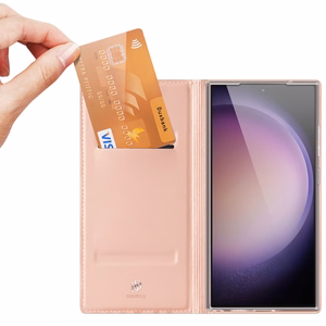 Dux Ducis Skin Pro kotelo Samsung S24 Ultra läpällä - vaaleanpunainen