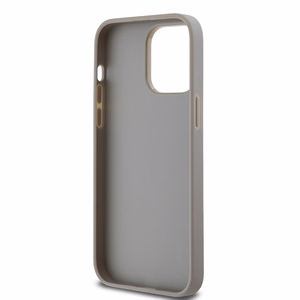 DKNY Nahkainen Mono Stripe & Metal Logo Suojakuori iPhone 14 Pro:lle - beige