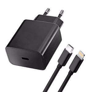 Laturi Blue Star 20W USB-C + USB-C to Lightning -kaapeli, musta