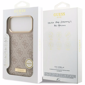 Guess 4G Logo Plate MagSafe suojakuori iPhone 17 Pro Max - pinkki