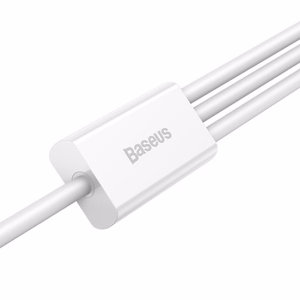Kaapeli Baseus Superior USB - microUSB+Lightning+Type-C 3.5A 1,5m valkoinen CAMLTYS-02