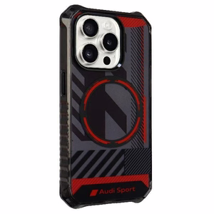 Audi IML Sport MagSafe Suojakuori iPhone 15 Pro Max 6.7" Musta/Musta Kova Suojakuori AU-IMLMIP15PM-RSQ/D2-BK