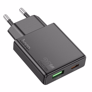 Puhelinlaturi Hoco Slim USB A + USB C QC3.0 PD 3A 20W N38 musta