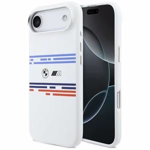 BMW M Silicon Horizontal Line MagSafe Suojakuori iPhone Airille - Valkoinen