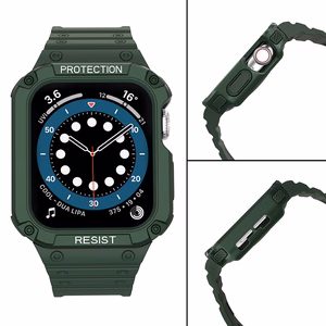 Protect Strap Band for Apple Watch 42/44/45mm Armored Case Strap - Green