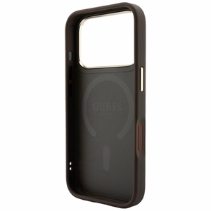 Guess Embossed 4G Classic MagSafe-suojakuori iPhone 17 Pro Max / 18 Pro Max -malleille, ruskea