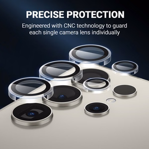 Crong Lens Ring karkaistu kameran linssisuoja Samsung Galaxy S24 Ultra -laitteelle, läpinäkyvä