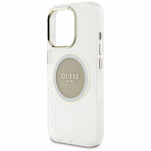Guess IML Metal Colored Circle Classic Logo MagSafe Suojakuori iPhone 16 Pro Max:lle - harmaa