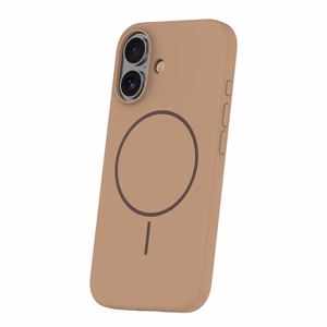 Silicone Thin Mag case for iPhone 16 6,1" brown