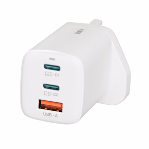iBOX C-65 valkoinen, GaN 65 W yleinen laturi UK-pistoke