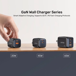 2x GAN 45 W verkkolaturi, 2x USB-C PD, QC