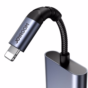 Joyroom SY-L01 Lightning - Lightning / 3,5 mm minijack DAC-sovitin 2in1 - musta