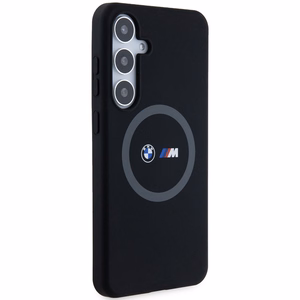 BMW M Silikoninen Printed Ring MagSafe Suojakuori Samsung Galaxy S24+:lle - musta