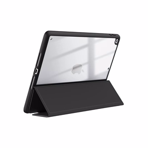Crong PrimeFolio case for iPad 10.2" (2019–2021), with stand and Apple Pencil holder, black and clear