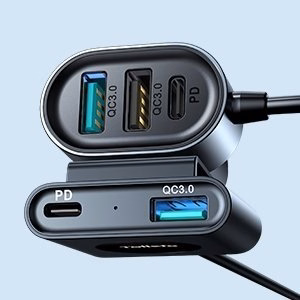 Joyroom JR-CL05 autolaturi, 72W, 2xUSB-C PD ja 3xUSB-A QC3.0, 1,5m, musta