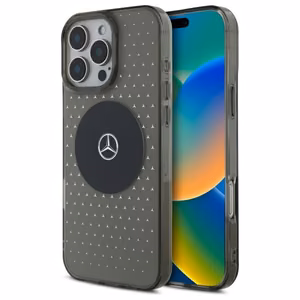 Mercedes MB Case Star Pattern for iPhone 16 Pro - Black