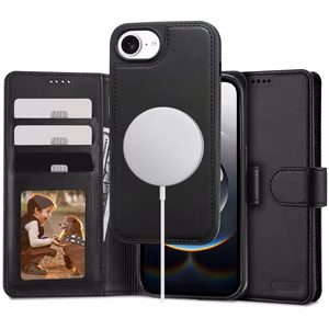 Tech-Protect Wallet MagSafe Suojakuori iPhone 16e / 17e:lle - matta musta