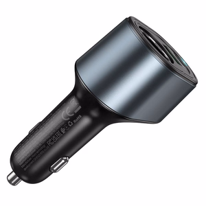 Autolaturi Hoco USB A + USB C + tupakansytytintulppa PD QC3.0 3A 35W Z56 musta