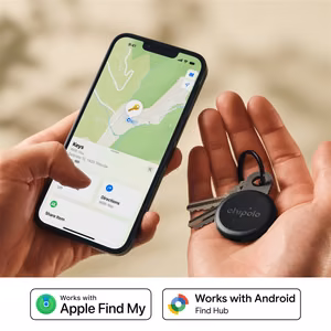 Chipolo LOOP – Ladattava Bluetooth-paikannin, jossa on silikonilenkki, iOS- ja Android-laitteille, hiilenharmaa
