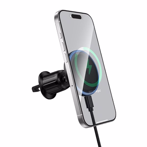 Borofone BH224 Flash -autopidike magneettinen induktiolatauksella tuuletusritilään, musta