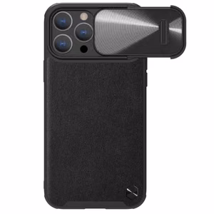 Nillkin CamShield Nahka S Kotelo iPhone 14 Pro Max kotelo kameran suojus musta