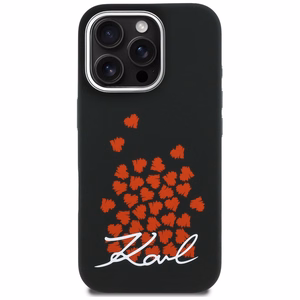 Karl Lagerfeld silikoninen sydänlogo MagSafe suojakuori iPhone 16 Pro Max - musta