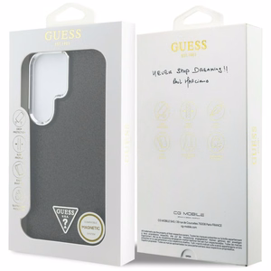 Guess case Fixed Glitter Triangle MagSafe for Samsung Galaxy S26 Ultra black