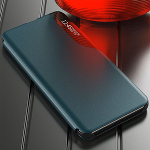 Eco Nahka View Case tyylikäs kirjahylly tyyppi tapauksessa kickstand Samsung Galaxy A22 4G sininen sininen