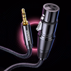 Ugreen audiokaapeli 3,5mm minijack (uros) - XLR (naaras) 1m musta (AV182)