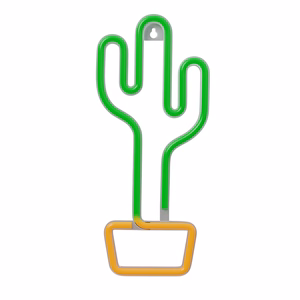 Neon LED-valo CACTUS oranssi vihreä Bat + USB FLNE02 Forever Light