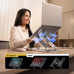 Wozinsky WRS-CPY84SS Aluminum Laptop and Tablet Stand + Free Smartphone Stand - Silver