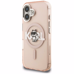 Karl Lagerfeld IML Choupette Sketch Logo MagSafe Suojakuori iPhone 16 - vaaleanpunainen