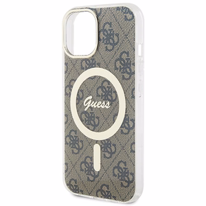 Guess IML 4G MagSafe iPhone 15 Plus suojakuori - ruskea
