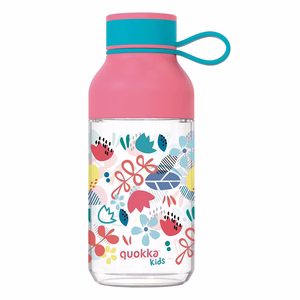Quokka Ice Kids with Strap Ecozen -juomapullo, 430 ml, Flowers