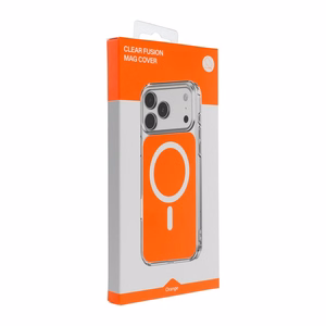 Case for iPhone 16 Clear Fusion Mag Cover compatible with MagSafe hermes orange