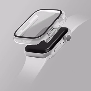 Uniq Nautic kotelo Apple Watch Series 7/8/9 45mm läpinäkyvä/dove-läpinäkyvä