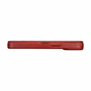 iCarer CE Oil Wax Premium Leather Folio Case iPhone 14 Plus Magnetic Flip Leather Folio Case MagSafe Red (AKI14220707-RD)