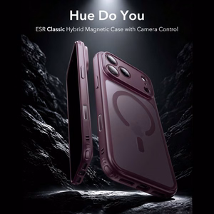 ESR Classic Hybrid MagSafe suojakuori malleille iPhone 18 Pro Max / 17 Pro Max, tumma kirsikanvärinen