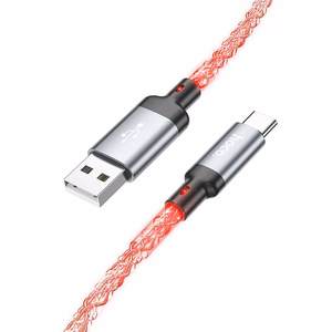 Hoco USB-A - USB-C -kaapeli 3A 1 m U112 - harmaa