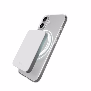 Puro Lite Mag TPU+PC suojakuori MagSafe-yhteensopiva iPhone 17:lle - läpinäkyvä valkoisella renkaalla