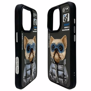 NIMMY Suojakuori COOL&CUTE 2.0 Dog iPhone 15 Pro Max:lle - musta