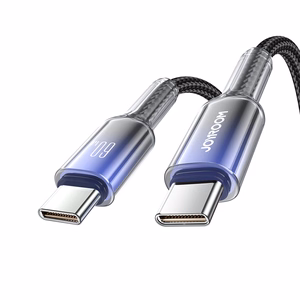 Joyroom S-A42 Crystal-Clear Series 60W USB-C - USB-C -kaapeli 1,2 m - musta